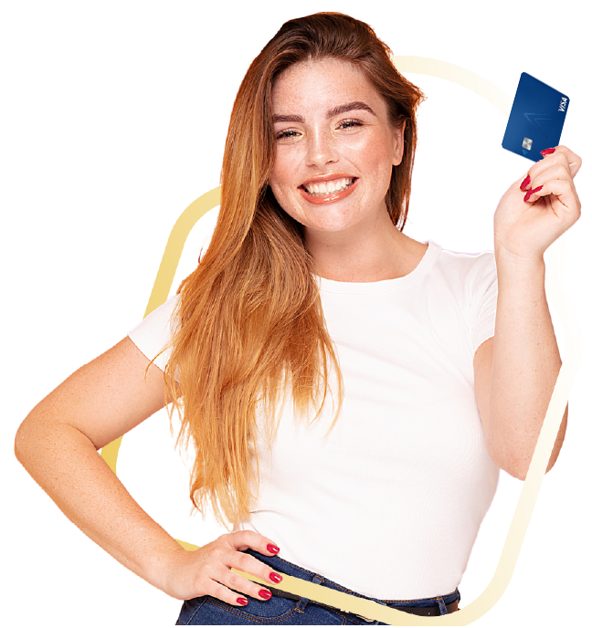 imagen de mujer con tarjeta de credito